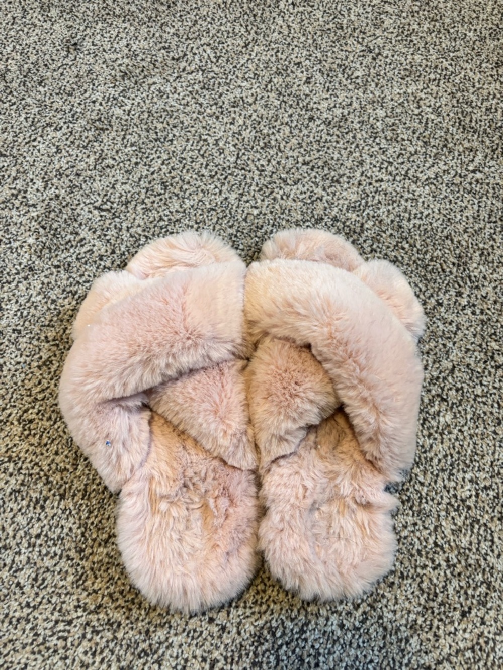 J. Crew Blush Faux Fur Slide Slippers